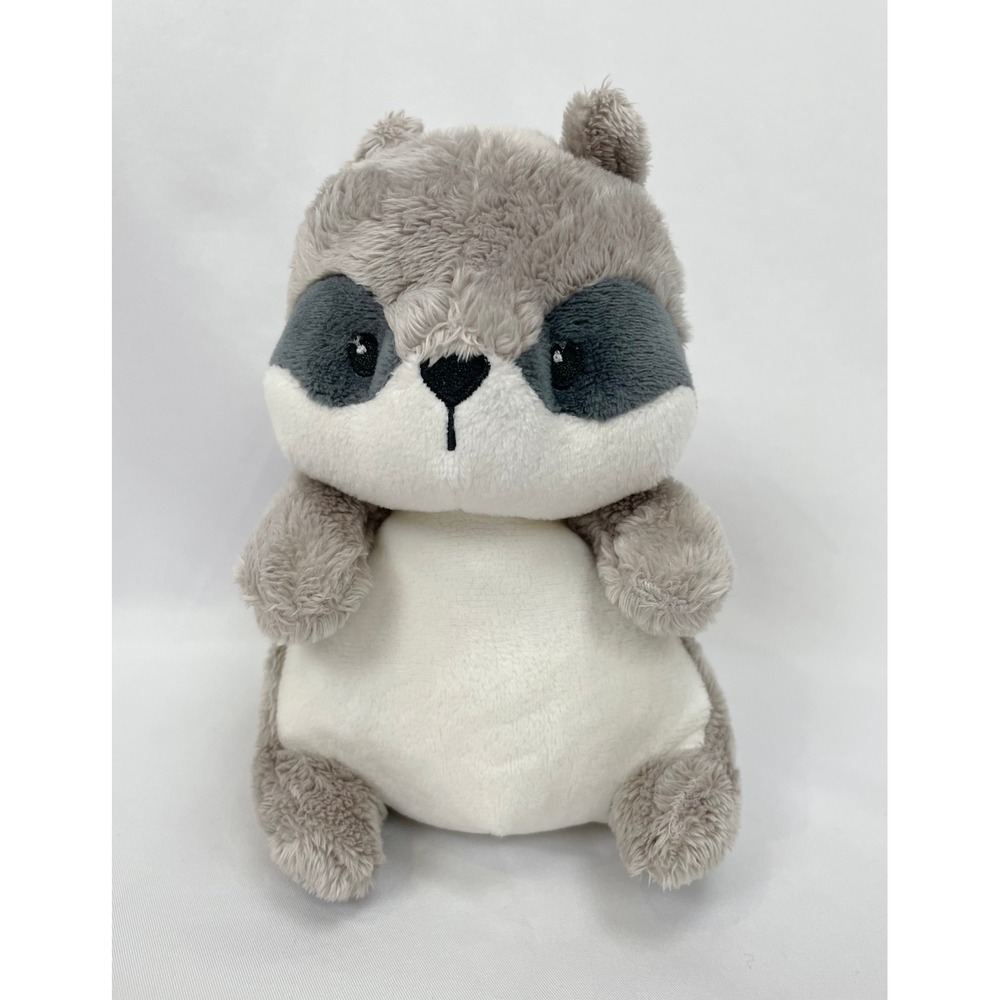 H&M Home Gray Racoon Stuffed Animal Plush 6" Striped Tail